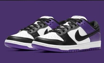 Men's Dunk Low Purple/White/Black Shoes 0461
